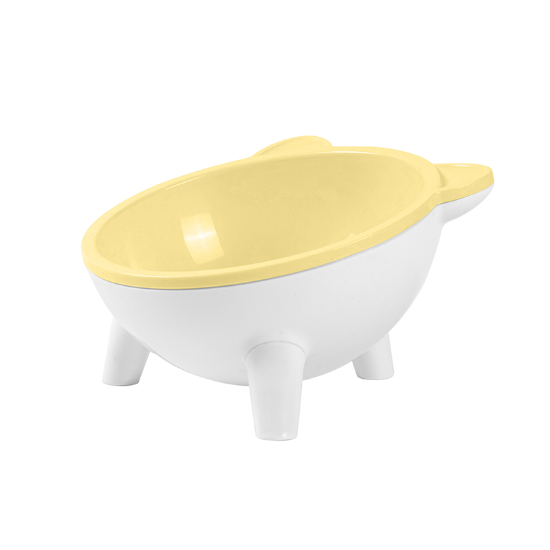 猫头设计倾斜宠物碗，带可拆卸腿